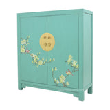 SHOE CABINET FLEUR 2 DOORS TURQUOISE WASH MQZ-13