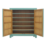 SHOE CABINET FLEUR 2 DOORS TURQUOISE WASH MQZ-13