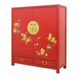 SHOE CABINET FLEUR 2DW2DR RED WASH MQZ-36