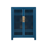 SHOE CABINET LATTICE 2DR BLUE WASH MQZ-07