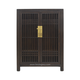 SHOE CABINET LATTICE 2DR DARK WOOD MQZ-07
