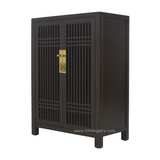 SHOE CABINET LATTICE 2DR DARK WOOD MQZ-07