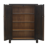 SHOE CABINET LATTICE 2DR DARK WOOD MQZ-07
