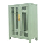 SHOE CABINET LATTICE 2DR MINT WASH MQZ-07