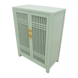 SHOE CABINET LATTICE 2DR MINT WASH MQZ-07