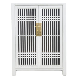 SHOE CABINET LATTICE 2DR WHITE WASH MQZ-07