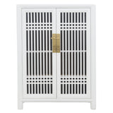 SHOE CABINET LATTICE 2DR WHITE WASH MQZ-07