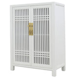 SHOE CABINET LATTICE 2DR WHITE WASH MQZ-07