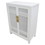 SHOE CABINET LATTICE 2DR WHITE WASH MQZ-07