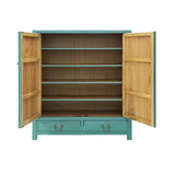 SHOE CABINET FLEUR 2DW2DR TURQUOISE WASH MQZ-36