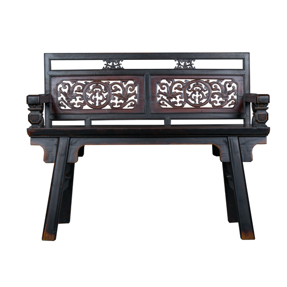 SHORT BENCH CARVED BLACK X-35