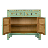 SIDEBOARD PAINTED GOLD BUTTERFLIES 2DW2DR X-23