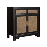 SIDEBOARD RATTAN 2DW2DR BLACK WASH MQ-03