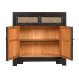 SIDEBOARD RATTAN 2DW2DR BLACK WASH MQ-03