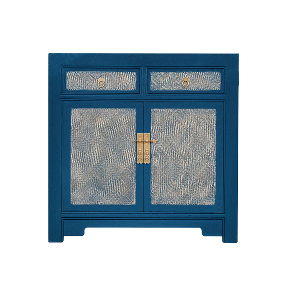 SIDEBOARD RATTAN 2DW2DR BLUE WASH MQ-03