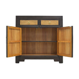 SIDEBOARD RATTAN 2DW2DR DARK WOOD MQ-03