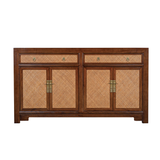 SIDEBOARD RATTAN 2DW4DR DARK WOOD MQ-04