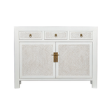 SIDEBOARD RATTAN 3DW2DR WHITE WASH