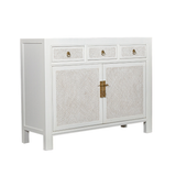 SIDEBOARD RATTAN 3DW2DR WHITE WASH