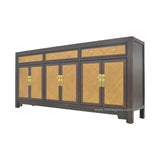 SIDEBOARD RATTAN 3DW6DR DARK WOOD MQZ-305