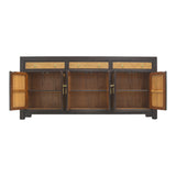 SIDEBOARD RATTAN 3DW6DR DARK WOOD MQZ-305