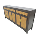 SIDEBOARD RATTAN 3DW6DR DARK WOOD MQZ-305