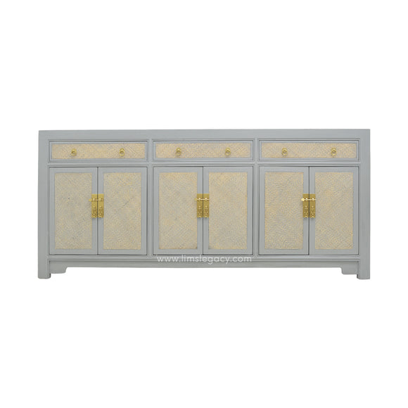 SIDEBOARD RATTAN 3DW6DR GREY WASH MQZ-305