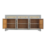 SIDEBOARD RATTAN 3DW6DR GREY WASH MQZ-305