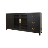 SIDEBOARD LATTICE 6DW2DR BLACK WASH MQZ-34