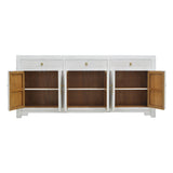 SIDEBOARD RATTAN 3DW6DR WHITE WASH MQZ-304