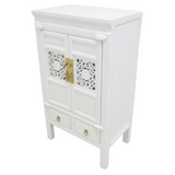 SIDE CABINET CARVED 2DW2DR WHITE WASH MQZ-57