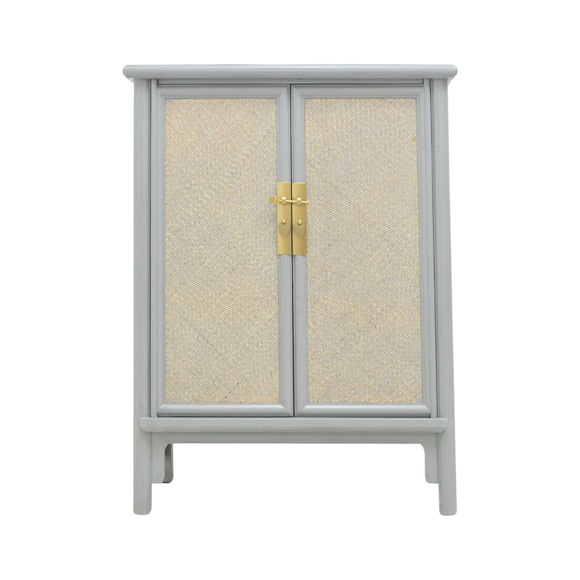 SIDE CABINET RATTAN 2DR GREY WASH MQ-02