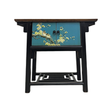 SIDE TABLE PAINTED 2DR BLUE CH-23