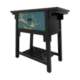 SIDE TABLE PAINTED 2DR BLUE CH-23