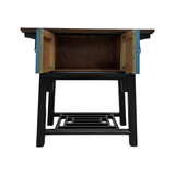 SIDE TABLE PAINTED 2DR BLUE CH-23