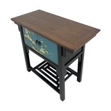SIDE TABLE PAINTED 2DR BLUE CH-23