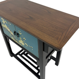 SIDE TABLE PAINTED 2DR BLUE CH-23