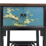 SIDE TABLE PAINTED 2DR BLUE CH-23