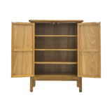 SIDE CABINET RATTAN 2DR LIGHT WOOD MQ-02