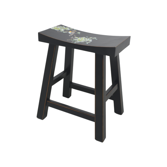 STOOL FLEUR BLACK M-01