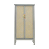 TALL CABINET RATTAN 2DR GREY WASH MQ-01