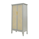 TALL CABINET RATTAN 2DR GREY WASH MQ-01