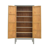 TALL CABINET RATTAN 2DR GREY WASH MQ-01