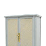 TALL CABINET RATTAN 2DR GREY WASH MQ-01