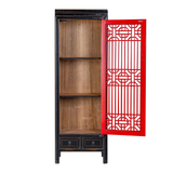 TALL CABINET WINDOW PANEL 2DW1DR RED/BLACK X-17