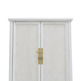 TALL CABINET RATTAN 2DR WHITE WASH MQ-01