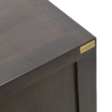 TV CONSOLE LATTICE W/ FLEUR 1.8M DARK WOOD