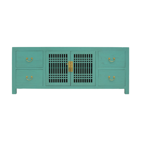 TV CONSOLE LATTICE 1.6M TURQUOISE WASH MQZ-28