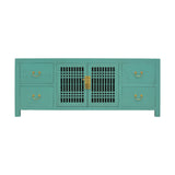TV CONSOLE LATTICE 1.6M TURQUOISE WASH MQZ-28