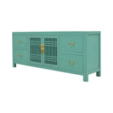 TV CONSOLE LATTICE 1.6M TURQUOISE WASH MQZ-28